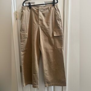 GAP Pants Women 16 Straight Wide Leg Loose Khaki Cargo Streetwear Utility